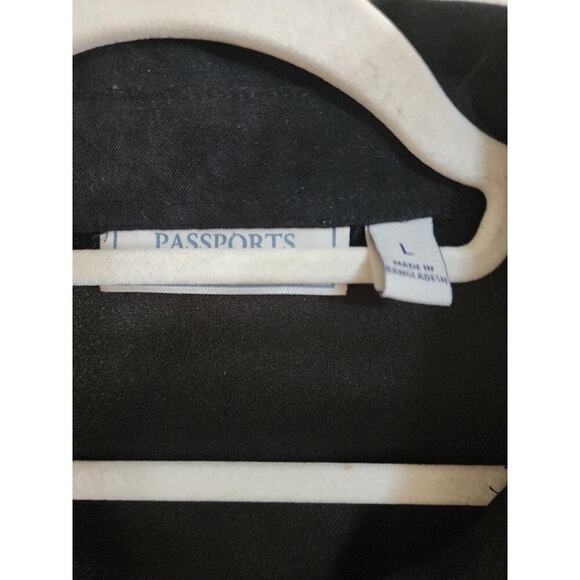 Women's Vintage Passports Button-Down Suede-Like Top Size Large - Picture 3 of 7